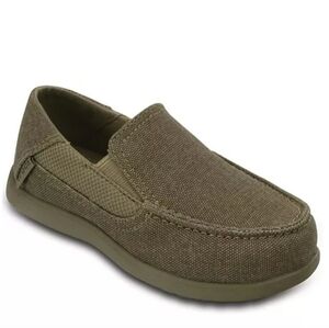 CROCS LITTLE SANTA CRUZ II LOAFERS. SIZE JUNIOR 2. LITTLE BOY'S